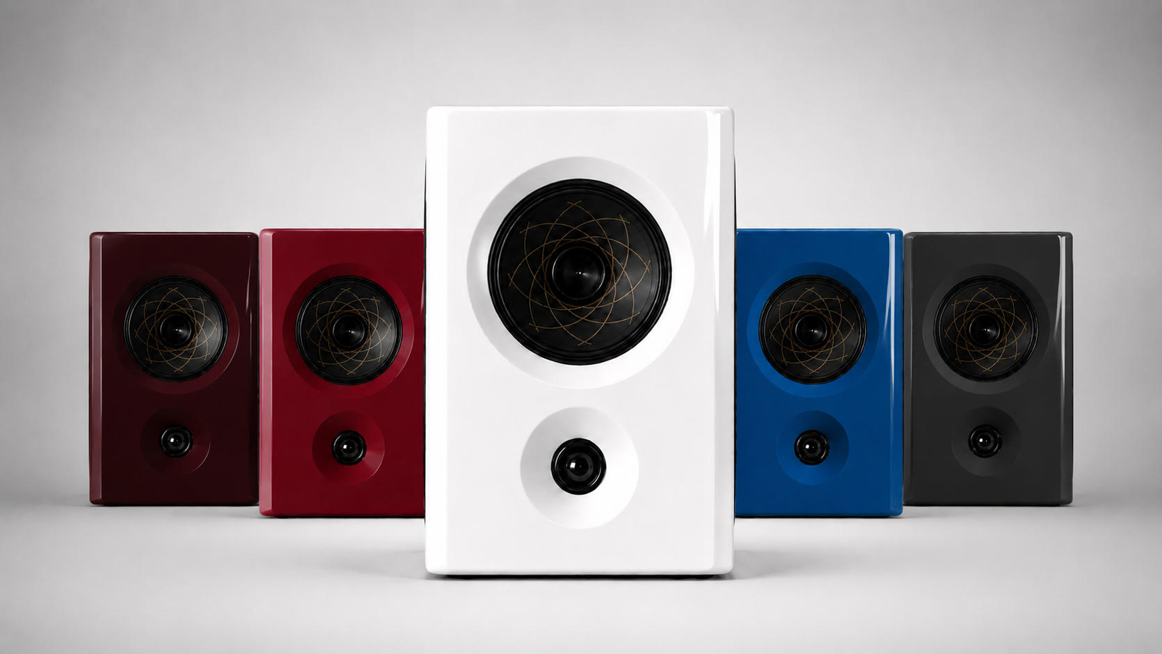 EBTB BoXXeR loudspeakers in a range of custom colours