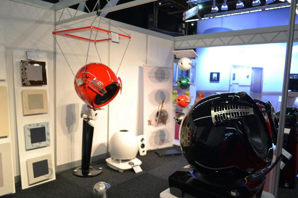 EBTB loudspeakers displayed at a professional audio exhibition